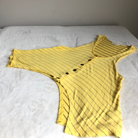 Silence + Noise yellow black stripe cropped tank - Picture 5 of 5